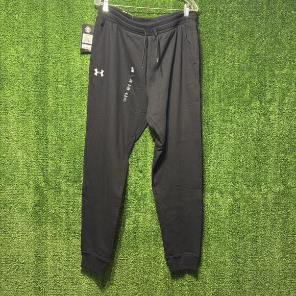 NWT Under Armour Black Tapered Leg Joggers Sweatpants Athletic Casual Women’s XL - Picture 1 of 4
